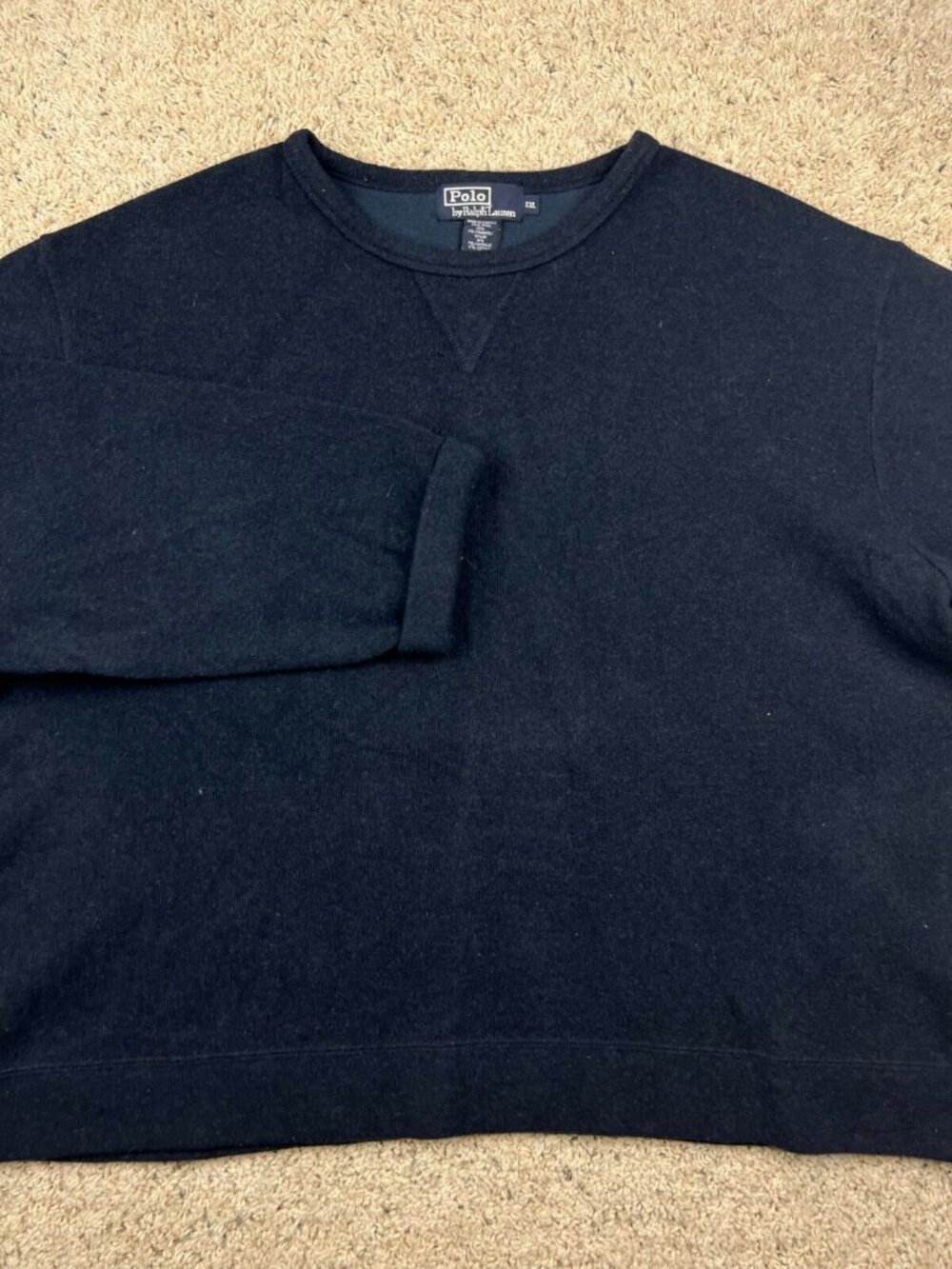 Polo Ralph Lauren Canada Sweater 2XL Navy Blue Long Sleeve Round Neck Wool Blend